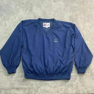 Logo Athletic Sweater Mens L Dallas Cowboys Pullover Jacket NFL Vintage V-Neck